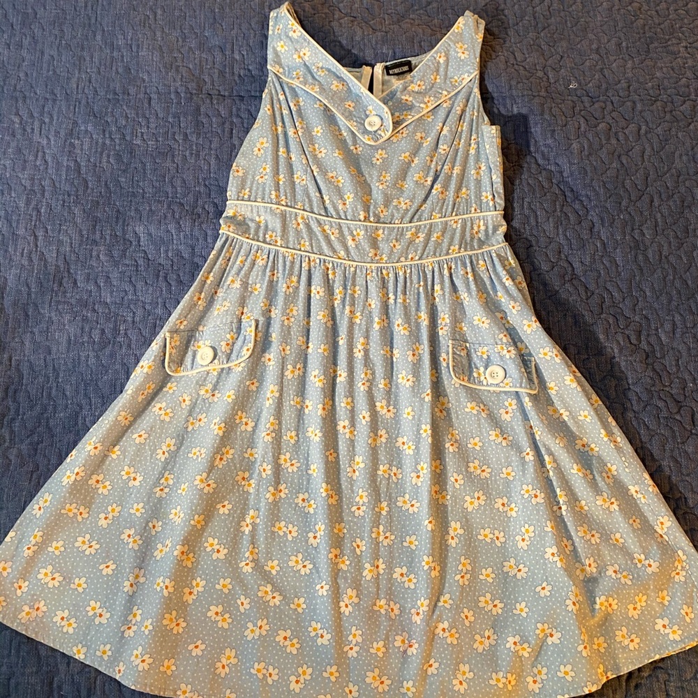 Retrolicious Light Blue Floral Dress
